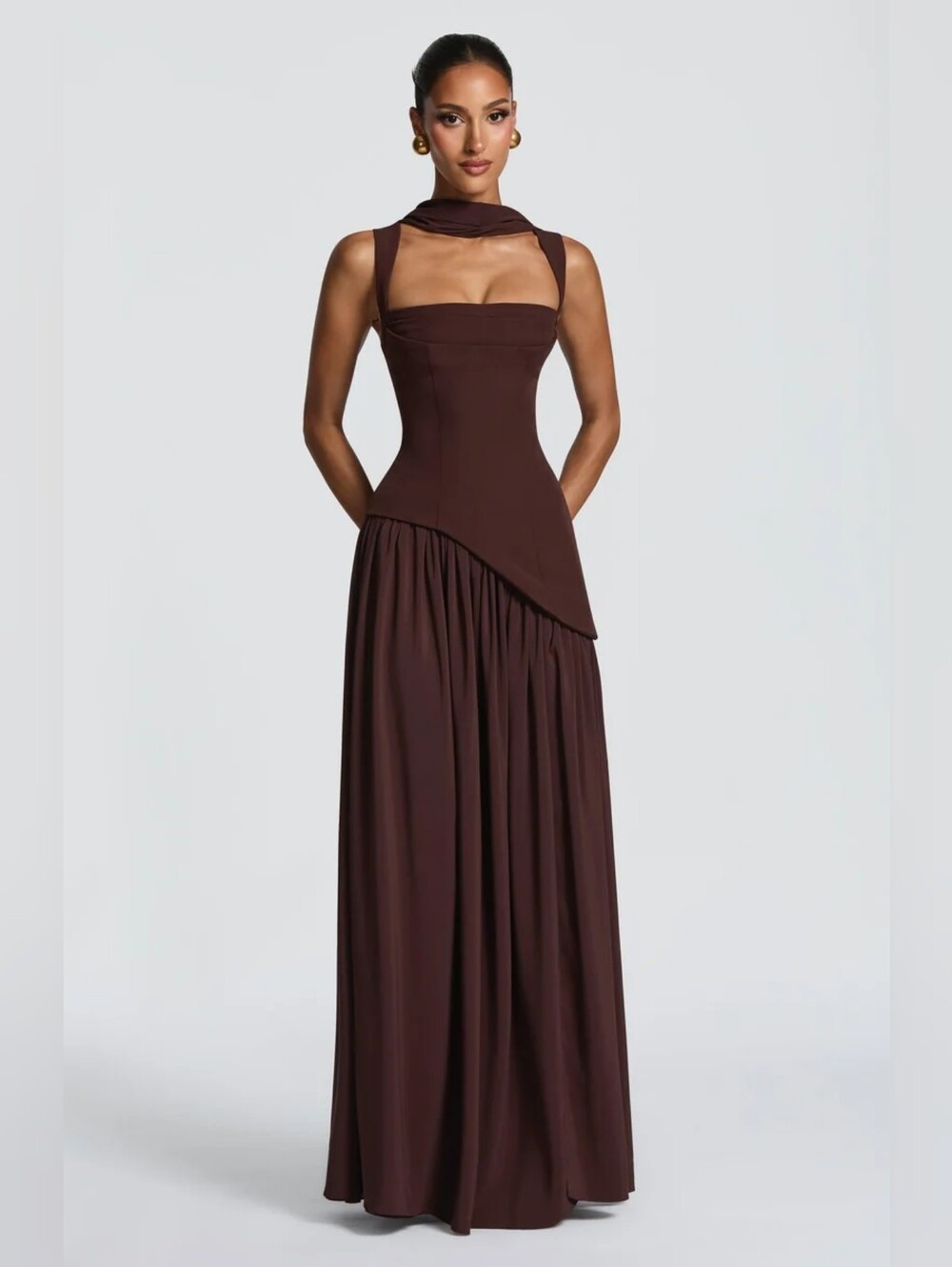 Vestido largo Tullulah - Plum Brown NWT $200